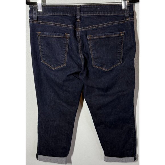 LOFT Modern Crop Jeans Womens 29/8 Dark Wash Carpi High Waist - Picture 2 of 11